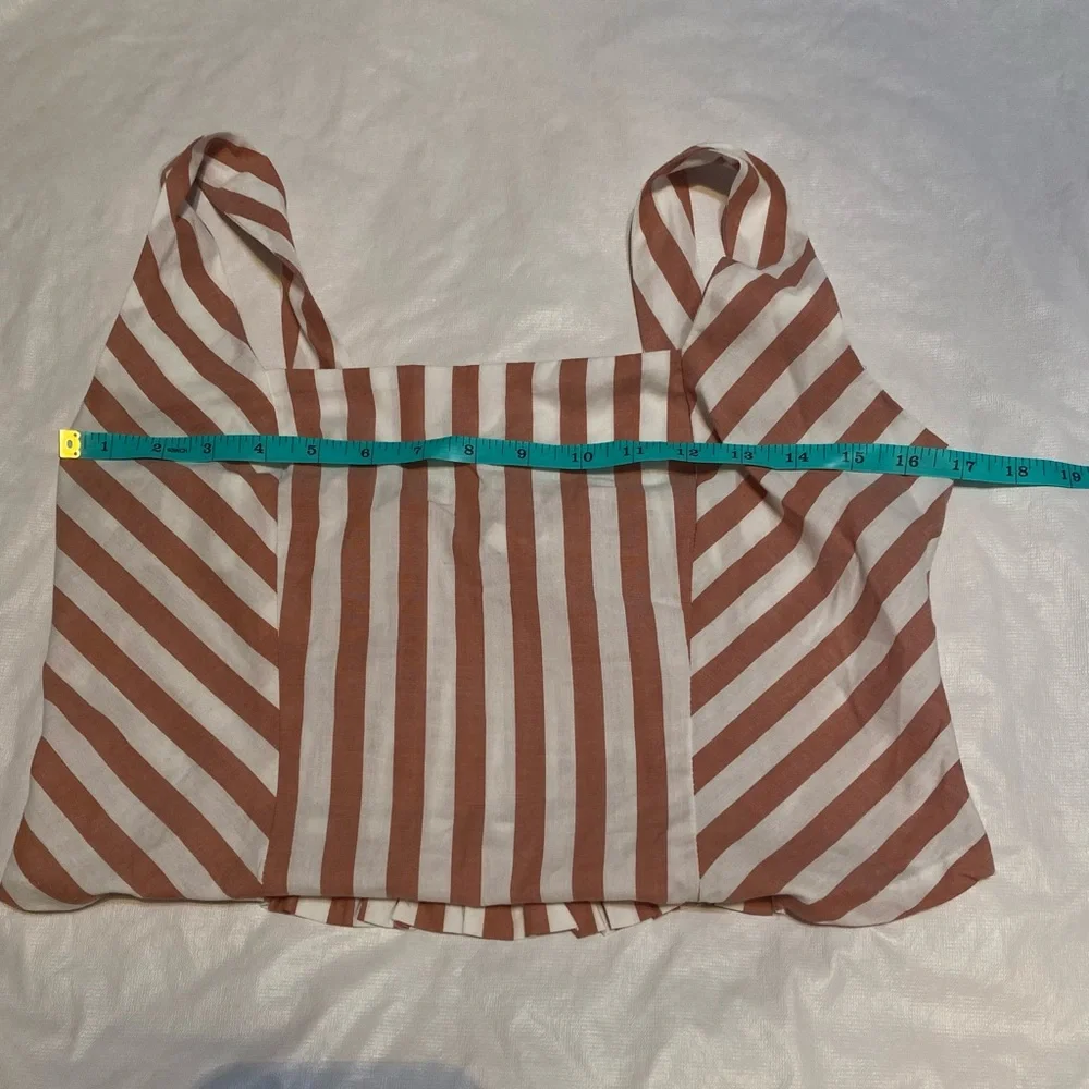 Maurices Brown and White Striped Sleeveless Top